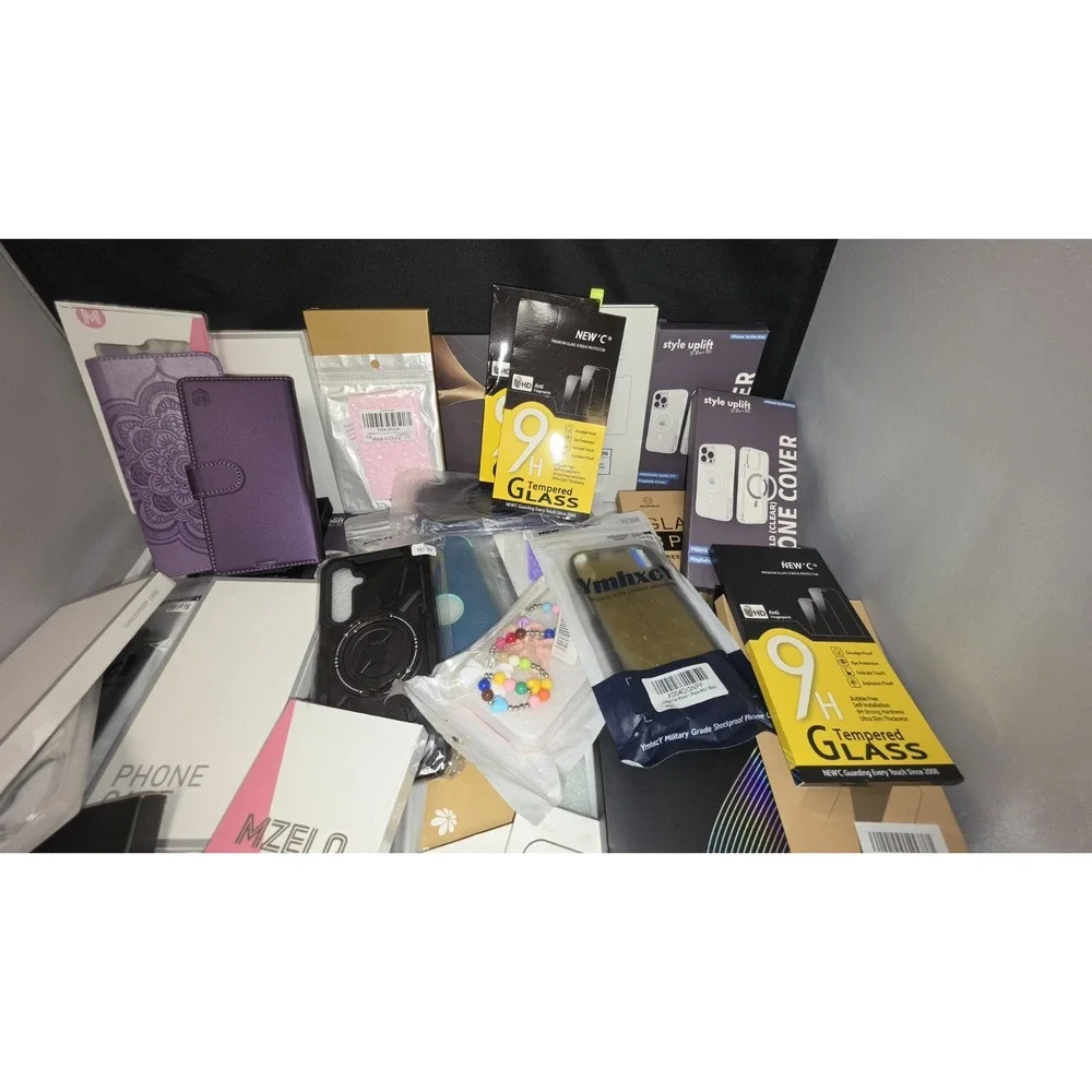 60 + Pc Bulk Phone Case Lot iPhone Samsung Mixed + Screen Protectors